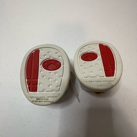 Build A Bear white sneakers BAB red and blue stripes - Picture 2 of 3